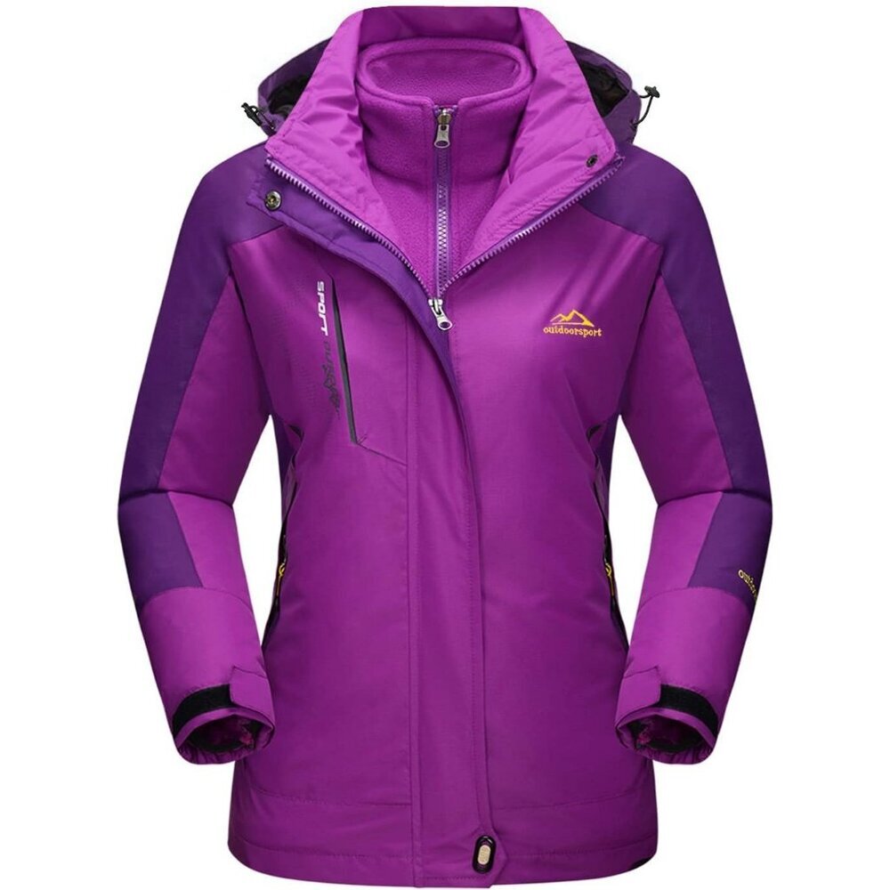 Women's Dark Purple Winter Winter Snow Ski Jacket Coats Waterproof Fleece Lined